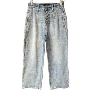 Judy Blue Wide‎ Leg Cropped Jeans 5/27 Light Wash Button Fly Cotton Blend